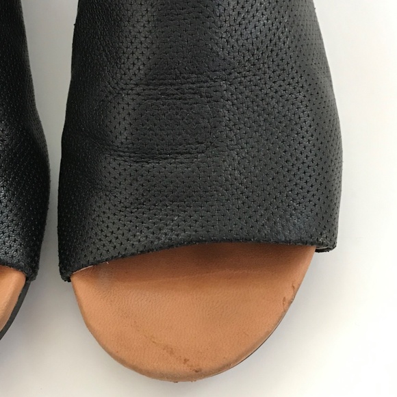 GENTLE SOULS Rocker 3 Leather Sandals Peep Toe Slingback Black Women’s Size 6 - Picture 6 of 16